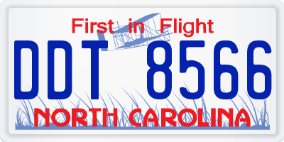 NC license plate DDT8566