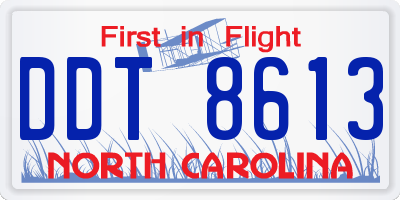NC license plate DDT8613