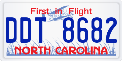NC license plate DDT8682