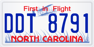 NC license plate DDT8791
