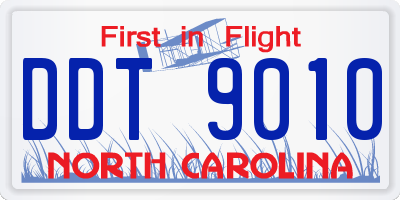 NC license plate DDT9010