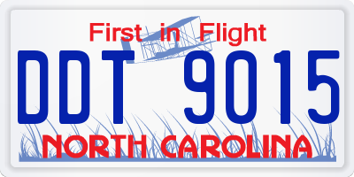 NC license plate DDT9015