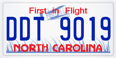 NC license plate DDT9019