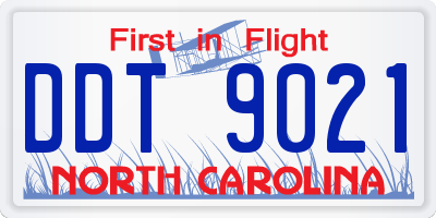 NC license plate DDT9021