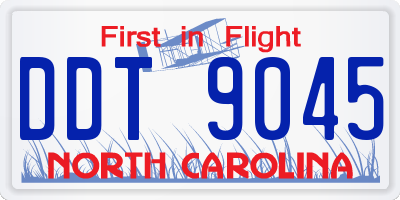 NC license plate DDT9045