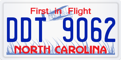 NC license plate DDT9062