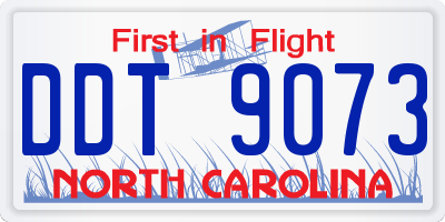 NC license plate DDT9073