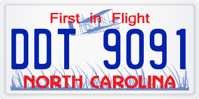 NC license plate DDT9091