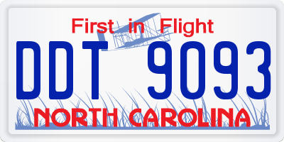 NC license plate DDT9093