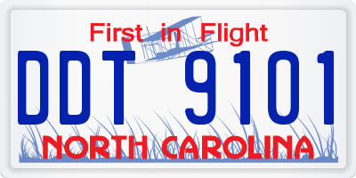 NC license plate DDT9101