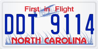 NC license plate DDT9114