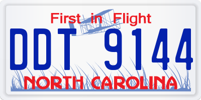 NC license plate DDT9144