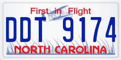 NC license plate DDT9174