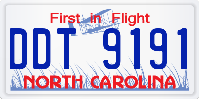 NC license plate DDT9191
