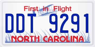 NC license plate DDT9291