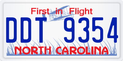 NC license plate DDT9354