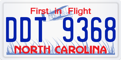 NC license plate DDT9368