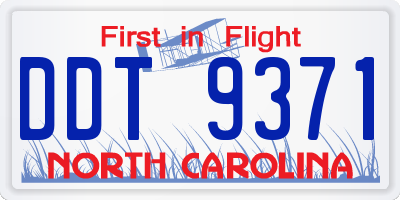 NC license plate DDT9371