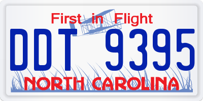 NC license plate DDT9395