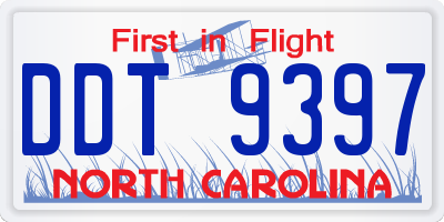 NC license plate DDT9397