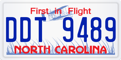 NC license plate DDT9489