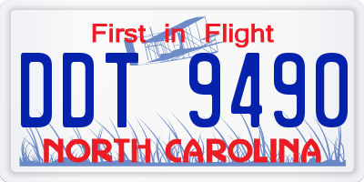 NC license plate DDT9490