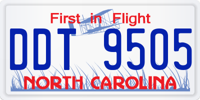 NC license plate DDT9505