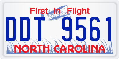 NC license plate DDT9561