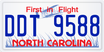 NC license plate DDT9588