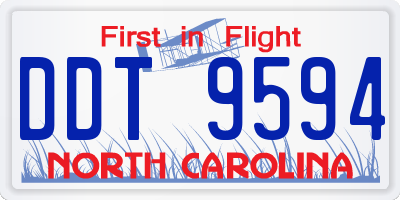 NC license plate DDT9594