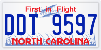 NC license plate DDT9597