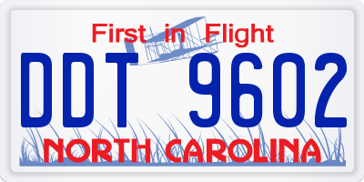 NC license plate DDT9602