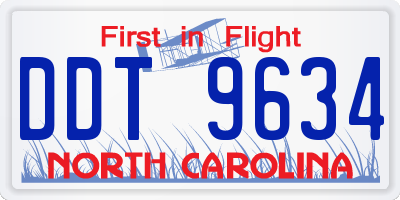 NC license plate DDT9634