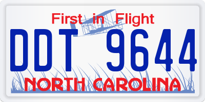 NC license plate DDT9644