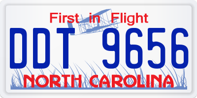 NC license plate DDT9656