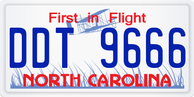 NC license plate DDT9666