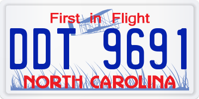 NC license plate DDT9691