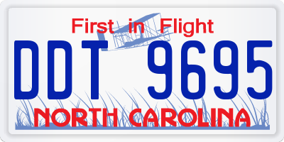 NC license plate DDT9695