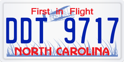 NC license plate DDT9717