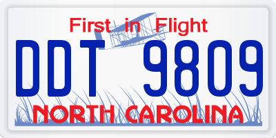 NC license plate DDT9809