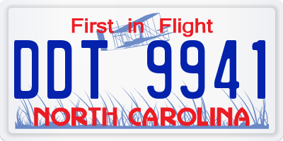 NC license plate DDT9941
