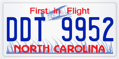 NC license plate DDT9952