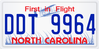 NC license plate DDT9964