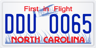 NC license plate DDU0065
