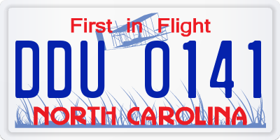NC license plate DDU0141
