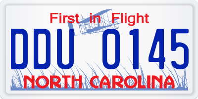 NC license plate DDU0145