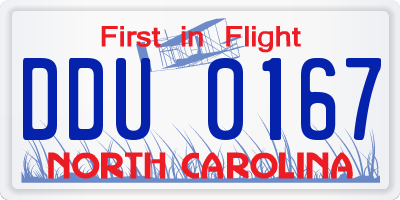 NC license plate DDU0167