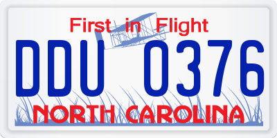 NC license plate DDU0376