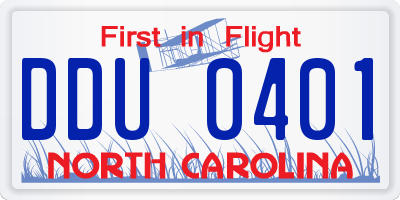 NC license plate DDU0401