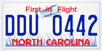 NC license plate DDU0442
